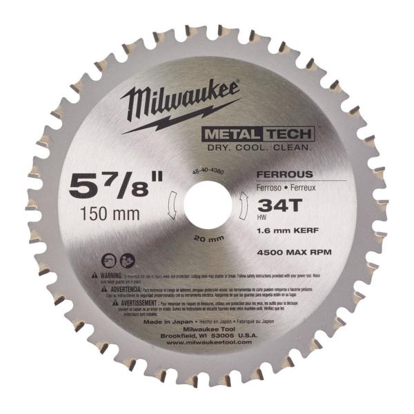 Milwaukee 48404080 150mm(6") 20B 34T C/SAW BLADE