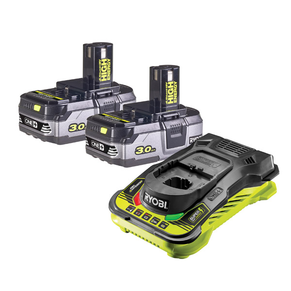 Ryobi ONE+ 5.0A Fast Lithium Battery Charger 18V RBC18L30/2 3Ah 2-Pack