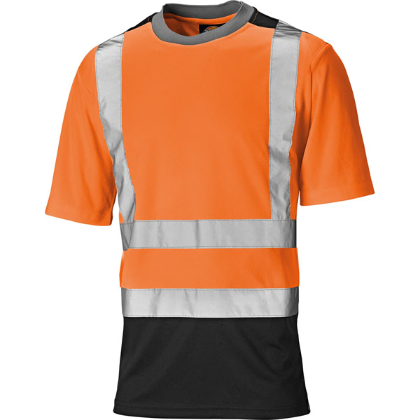 Dickies Medium Orange Hi Vis Two Tone T-Shirt SA22081 Twin Pack