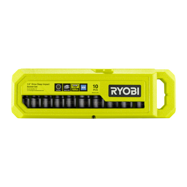 Ryobi 1/2" Deep Impact Socket Set (10pc) RHDIS10PC