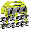 Ryobi ONE+ 2.7A 6-Port Lithium Battery Charger 18V RC186PLUS6 4Ah 6-Pack