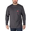 Milwaukee Long Sleeve Work T-Shirt (Grey, Large) WTLSG (L) 4933478239