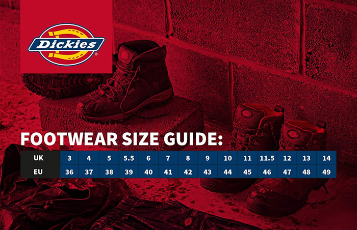 Dickies Footwear Size Guide
