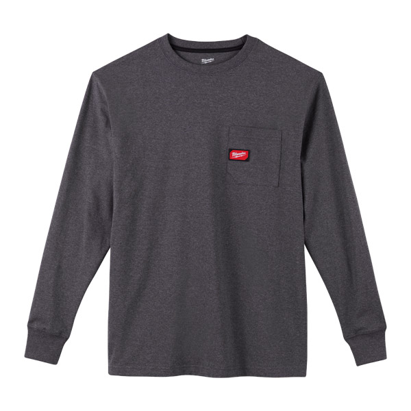 Milwaukee Long Sleeve Work T-Shirt (Grey, X-Large) WTLSG (XL) 4933478240