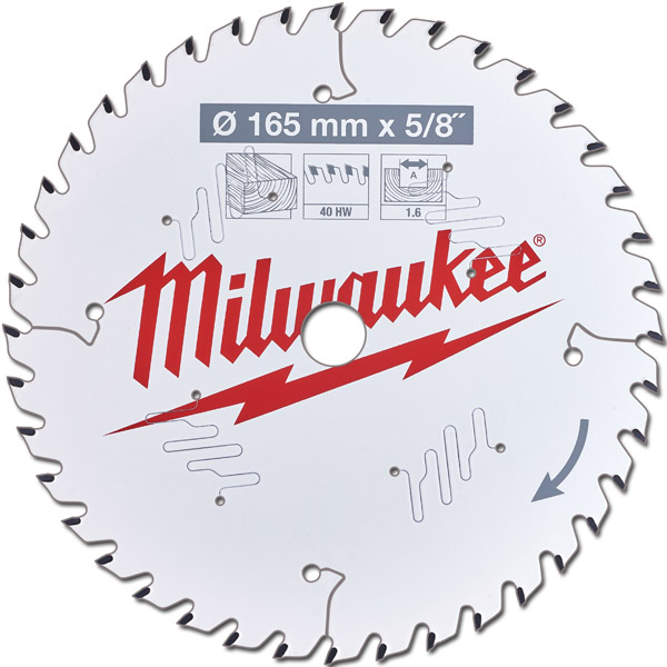 Milwaukee 4932471312 165mm 15.87B 40T TCT Circular Saw Blade 5/8