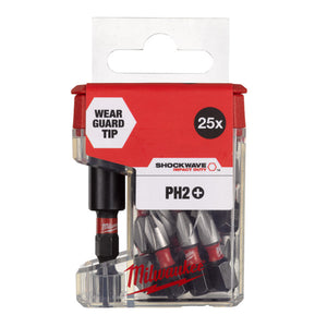 Milwaukee Shockwave PH2 Screwdriver Bit with Bit Holder 26-Pack 4932479856