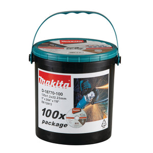 Makita Thin Inox Cutting Discs 125 x 22.23B 100-Piece D-18770-100
